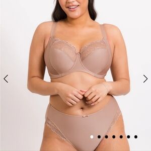 Tan Full-Coverage Bra with Adjustable Straps (Flirtelle Emilie Full Cup Side)
